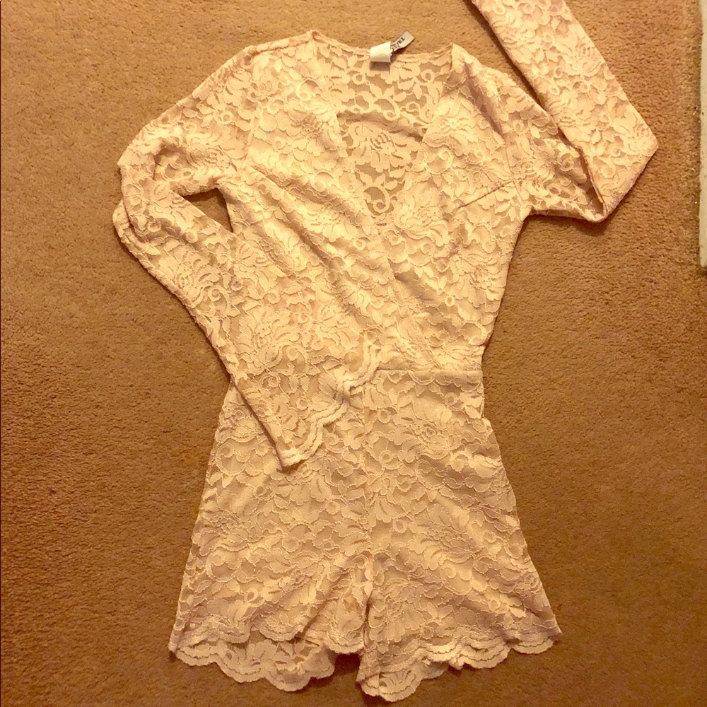 Lace Cream Romper